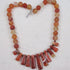 Designer Red Striped Agate Bib Necklace - VP's Jewelry