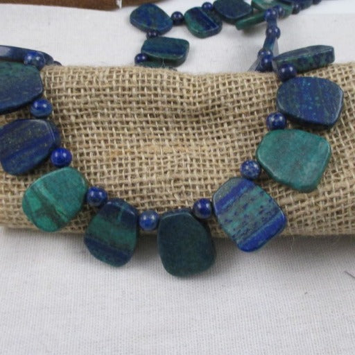 Blue Chrysocolla Majestic Stone Statement Necklace - VP's Jewelry  