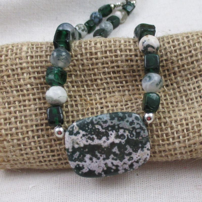 Unique Green Jasper Bead Necklace - VP's Jewelry