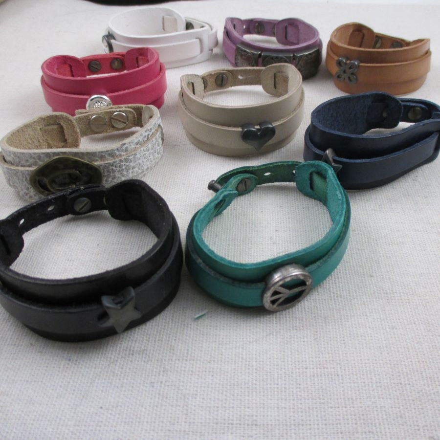 Leather Cuff Bracelet Choose Your Color - VP's Jewelry