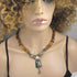 African Antique Silver & Jade Beaded  Pendant Necklace