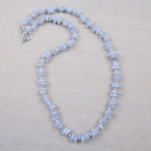 Windmill Wings Blue Gemstone Necklace Long - VP's Jewelry