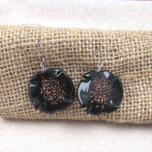 Handmade Black Artisan Bead Drop Earrings - VP's Jewelry  