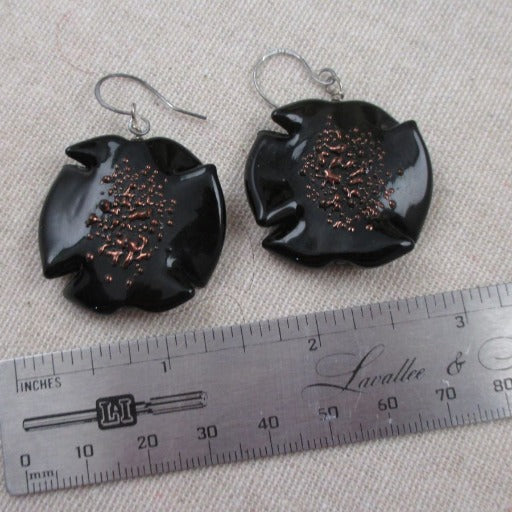 Handmade Black Artisan Bead Drop Earrings - VP's Jewelry  