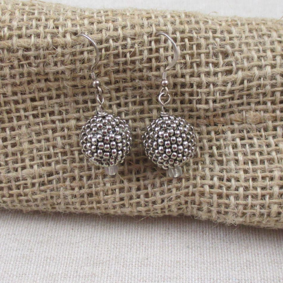 Silver Bead Ball Elegant Earrings - VP's Jewelry