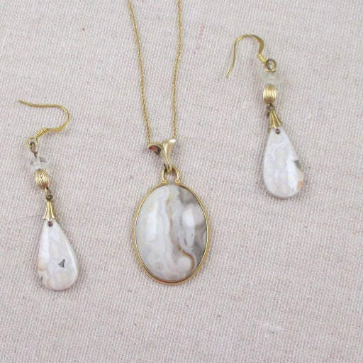 Jasper and Gold Necklace and Earrings - VP's Jewelry
