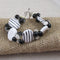 Kazuri Cuff Bracelet Fair Trade Black and White Kazuri Beads - VP's Jewelry