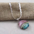 Handmade Pink Bead Medallion On Silver Chain Necklace - VP's Jewelry