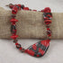 Handmade Necklace Red Kazuri Beads with Copper Accents - VP's Jewelry
