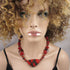 Handmade Necklace Red Kazuri Beads with Copper Accents - VP's Jewelry