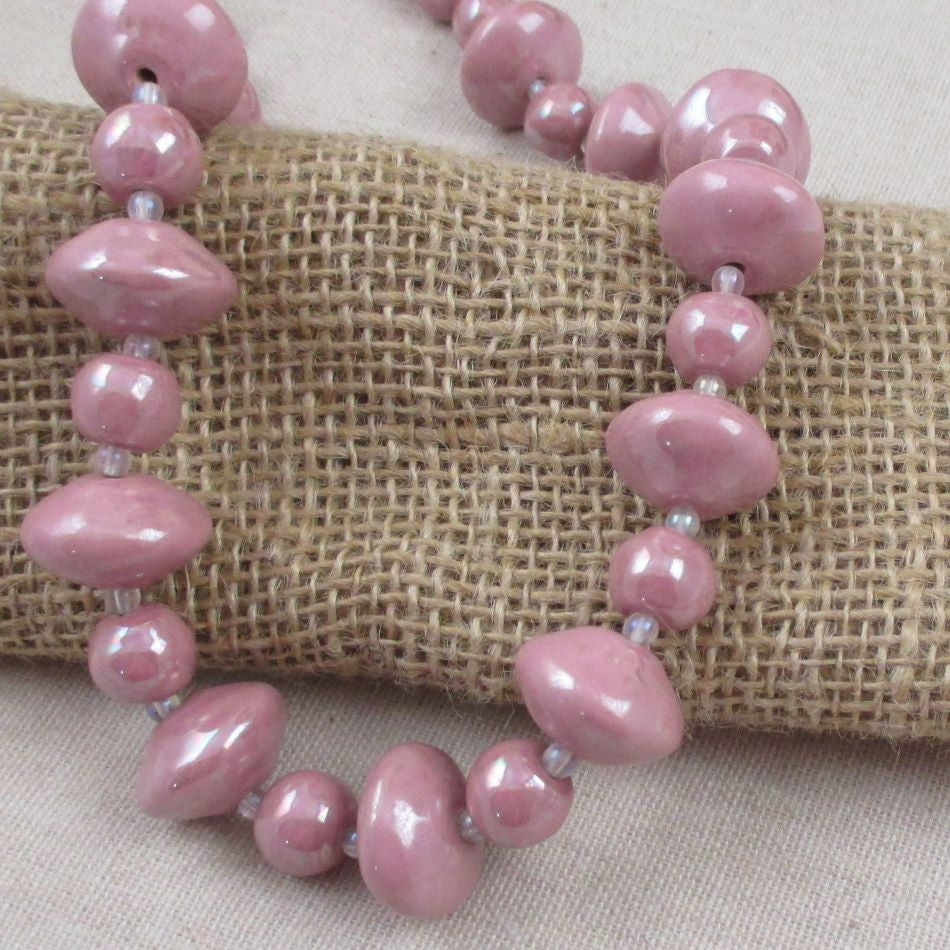 Kazuri Necklace in Petal Pink Fair Trade Jewelry