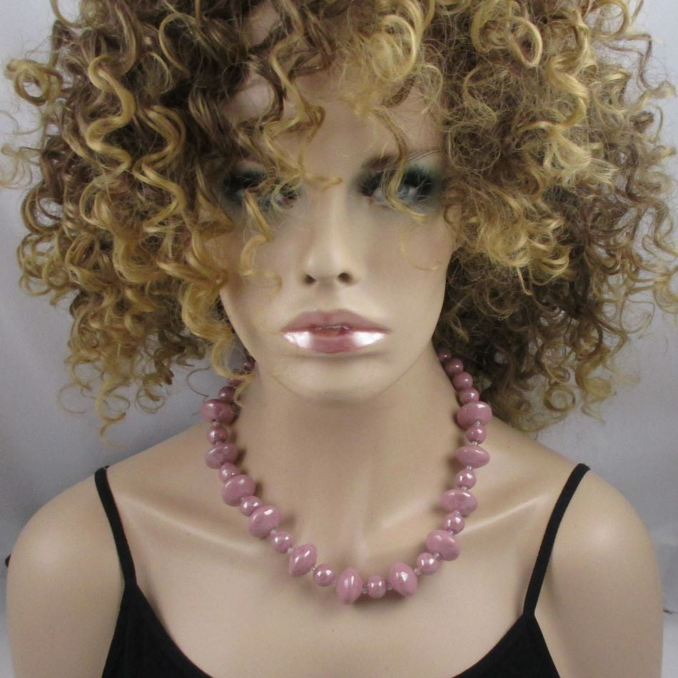 Kazuri Necklace in Petal Pink Fair Trade Jewelry