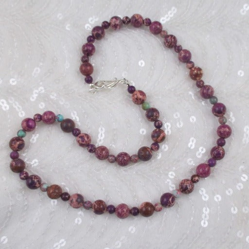 Purple Gemstone Classic Necklace Long Handcrafted Necklace - VP's Jewelry