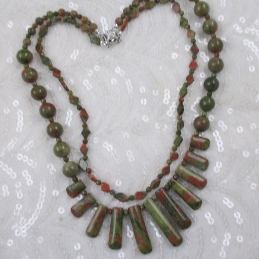 Double Strand Gemstone Unakite Necklace - VP's Jewelry