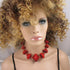 Red African Trade Beaded Big Bold Statement Necklace