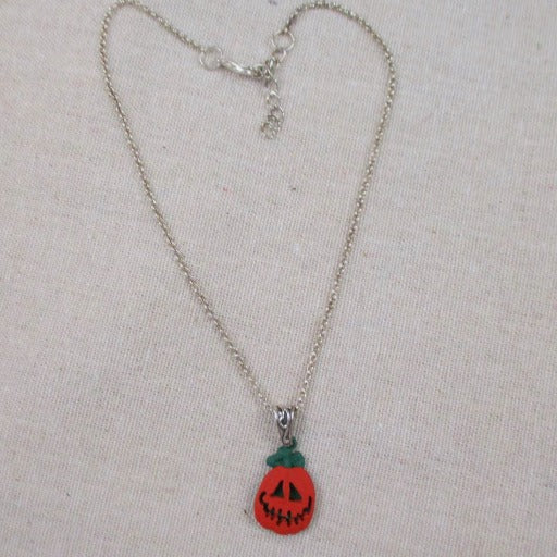 Jack-O-Lantern Charm Child's Pendant Necklace - VP's Jewelry