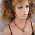 Melon Kazuri Necklace Earring and Regaliz Leather Bracelet - VP's Jewelry  