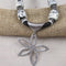 Big Bold Black & White Statement Necklace with Flower Pendant - VP's Jewelry  