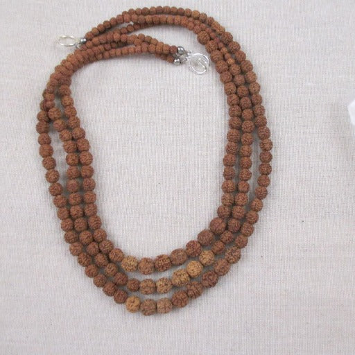 Brown Natural Seed Bead Triple Strand Necklace - VP's Jewelry