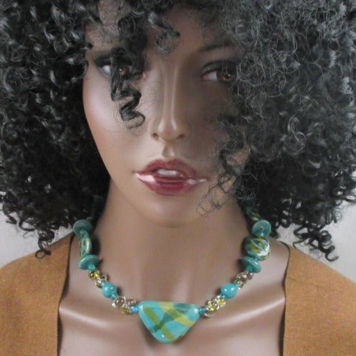 African Inspired Kazuri Beaded Necklace Statement - VP's Jewelry  