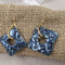 Navy Blue Handmade Raku Earrings - VP's Jewelry