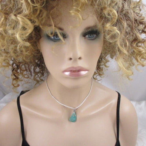 Fox Turquoise Designer Cut Pendant on Silver Chain Necklace - VP's Jewelry