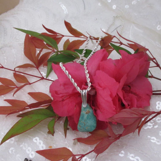 Fox Turquoise Designer Cut Pendant on Silver Chain Necklace - VP's Jewelry