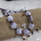 Handmade Artisan Bead Necklace Amethyst and White Swirled - VP's Jewelry 