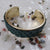 Wide Braided Leather Cuff Bracelet Gold Bangle - VP's Jewelry