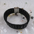 Black Wide Soft Supple Leather Cuff Bracelet for a Woman