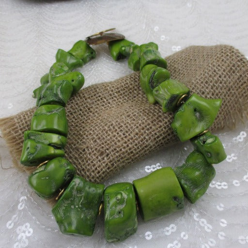 Chunky Green Big Bold Statement Necklace - VP's Jewelry  