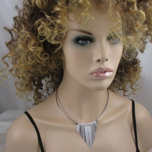 Silver Unique Fan Pendant Necklace Trendy Style - VP's Jewelry