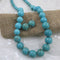 Classic Magnesite Dyed Turquoise Necklace Extra long & Earrings - VP's Jewelry