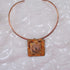 Orange Choker Necklace Handmade Raku Pendant Copper Neck Ring - VP's Jewelry