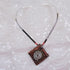 Choker Handmade Rich Brown Raku Pendant Silver Neck Wire - VP's Jewelry