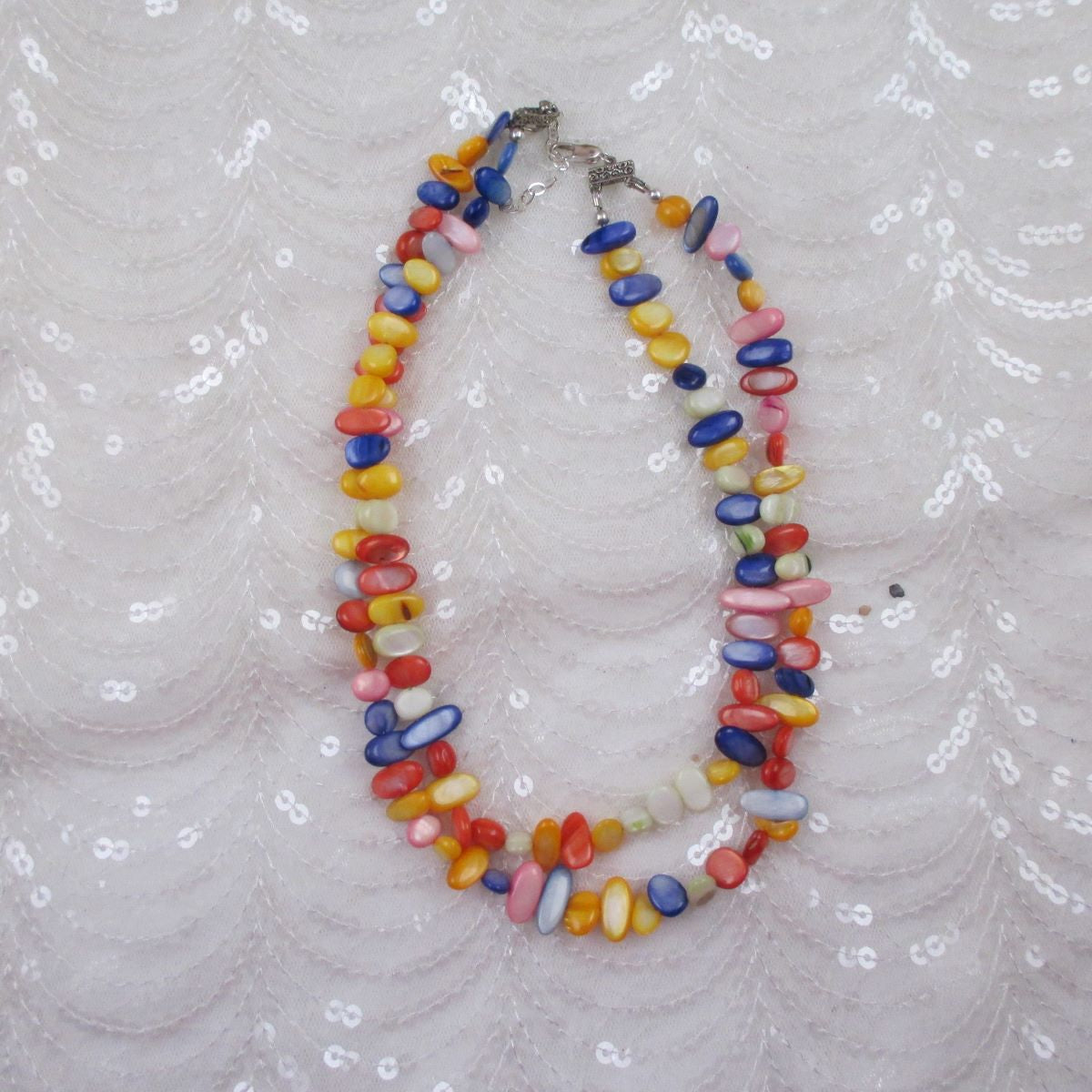Multi Colored Double Strand Shell Necklace - VP's Jewelry