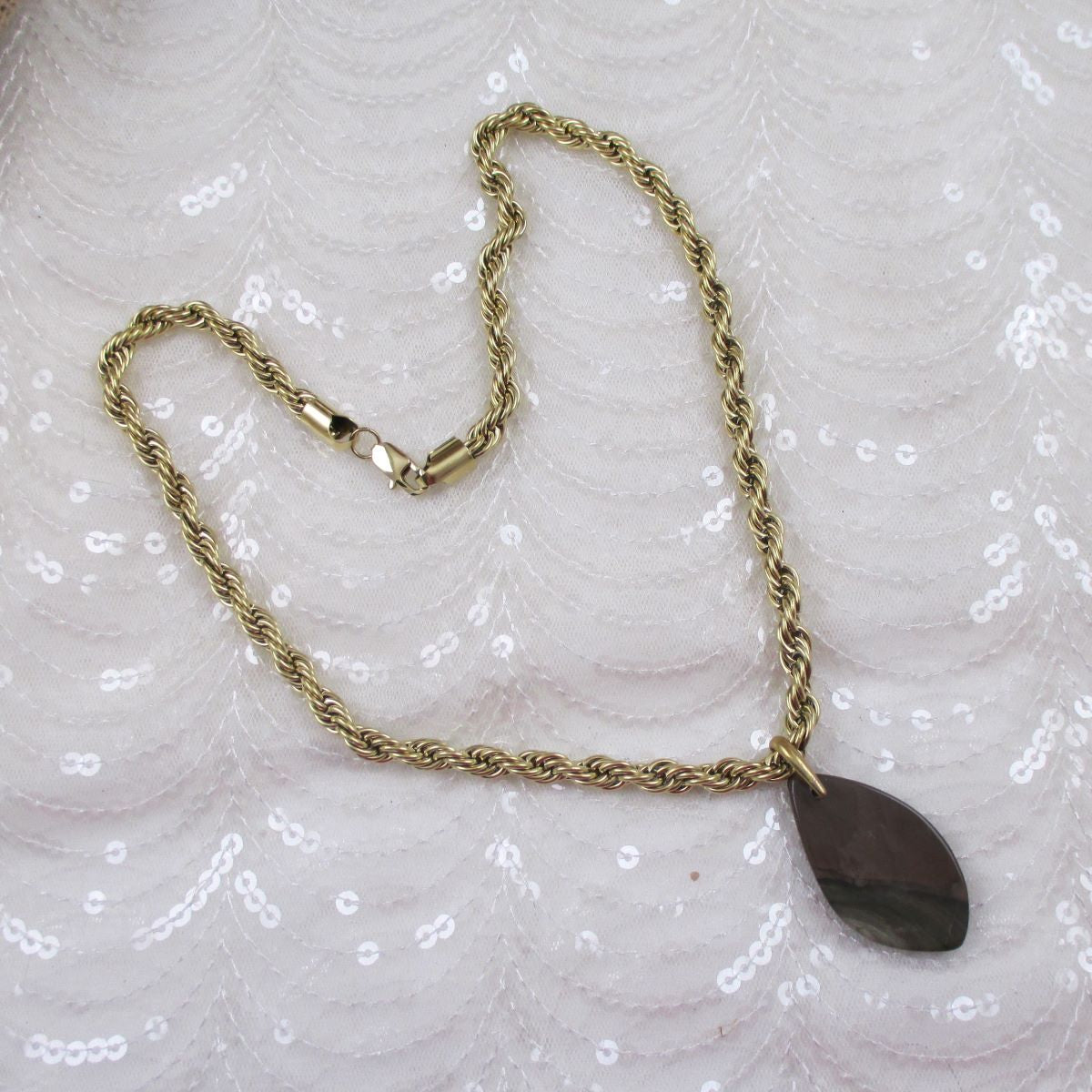 Imperial Jasper Designer Cut Gemstone Pendant Necklace - VP's Jewelry