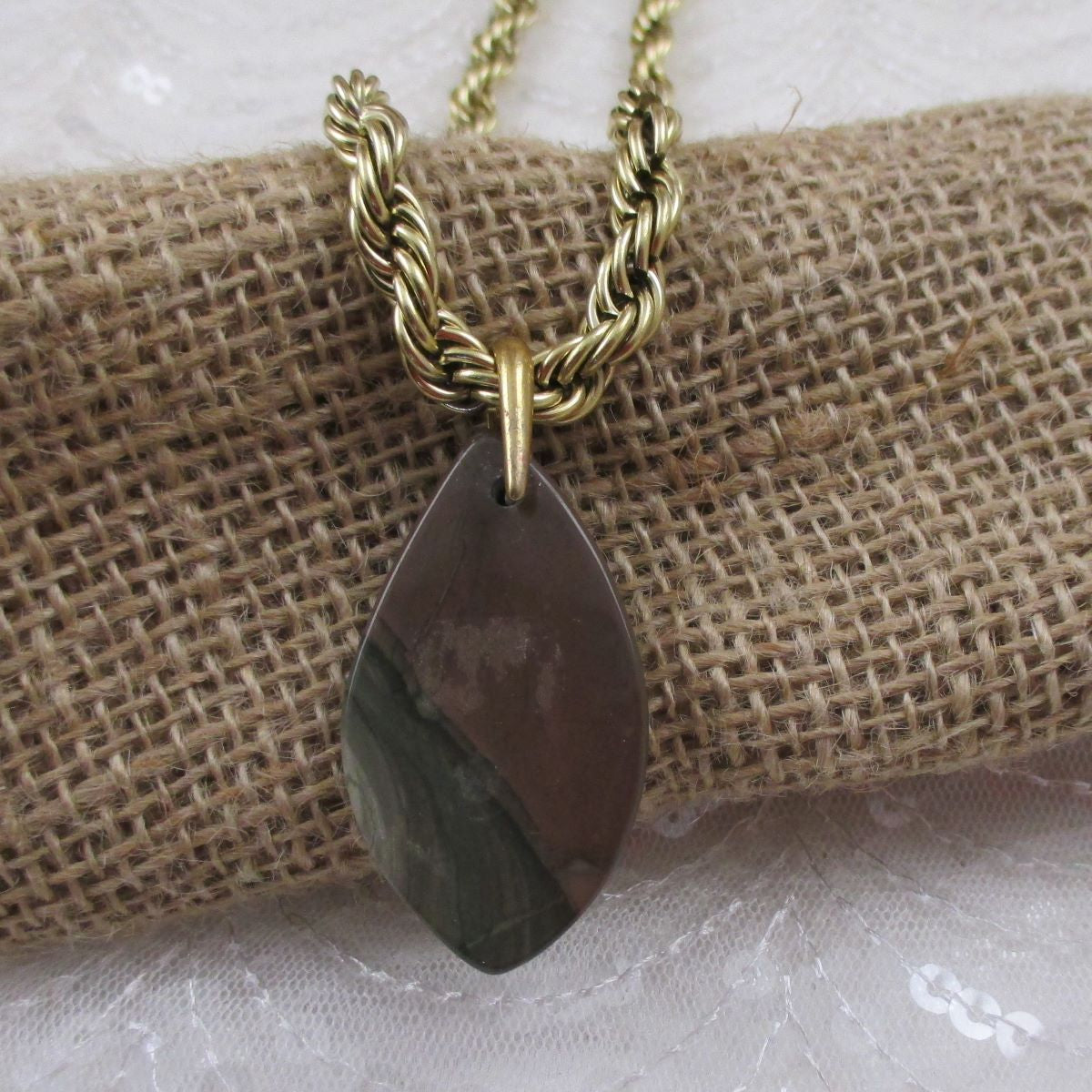 Imperial Jasper Designer Cut Gemstone Pendant Necklace - VP's Jewelry