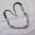 Handmade Black and White Kazuri Bead Necklace