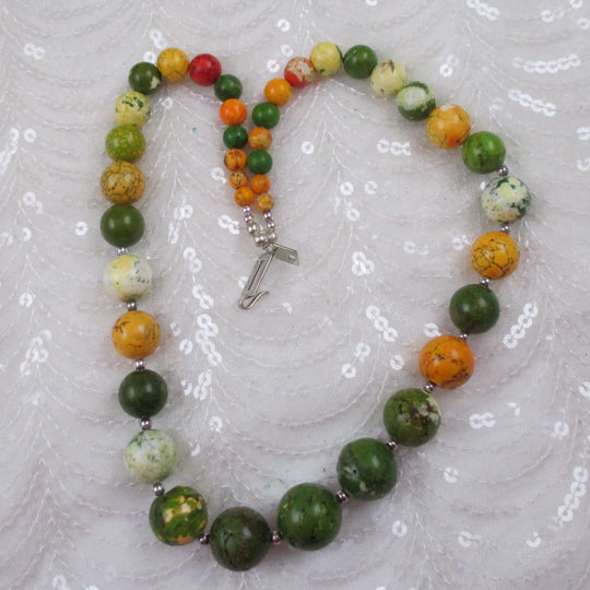 Big Bold Beaded Necklace in Colorful Jasper - VP's Jewelry