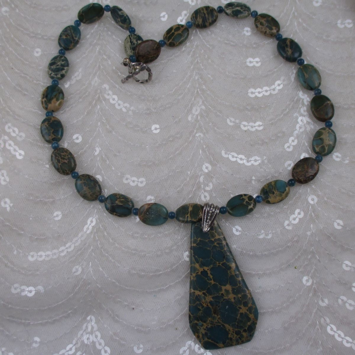 Aqua Terra Jasper Blue Green Gemstone Necklace