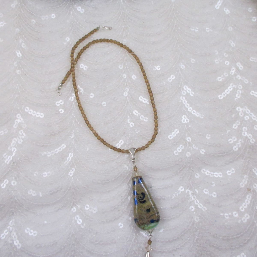 Handmade Artisan Teardrop Pendant and Topaz Necklace - VP's Jewelry