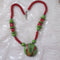 Red & Green Handmade Kazuri Bead Pendant Necklace - VP's Jewelry