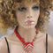 Red Kazuri Necklace Asymmetric - VP's Jewelry