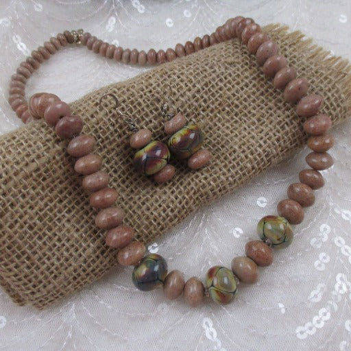 Jasper and Handmade Artisan Necklace and Earrings Jewelry Set - VP's Jewelry  