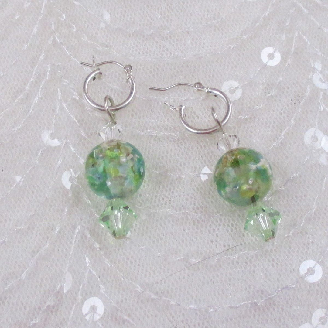 Green Handmade Artisan Bead & Silver Necklace and Earrings - VP's Jewelry  