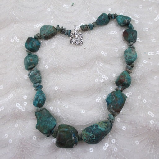 Rustic Chrysolla Large Gemstone Bead Statement Necklace - VP's Jewelry  