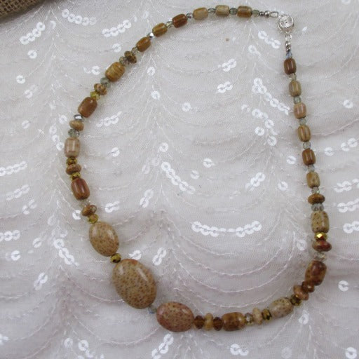 Designer Petrified Palmwood Gemstone Necklace