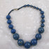 Blue & Yellow Beaded Necklace Handmade Kazuri Beads - VP's Jewelry