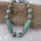 Aqua Fire Agate Gemstone Beaded Necklace - VP's Jewelry 